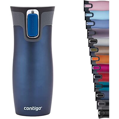 Contigo West Loop Geïsoleerde roestvrijstalen reisbeker met luchtdicht BPA-vrij deksel, gemakkelijk te reinigen, 470 ml, Monaco Contigo West Loop Geïsoleerde roestvrijstalen reisbeker met luchtdicht BPA-vrij deksel, gemakkelijk te reinigen, 470 ml, Monaco