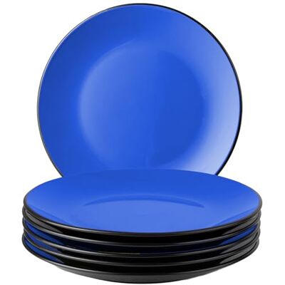 MIAMIO Bordenset 6 x keramiek aardewerk voor de tafel Le Papillon collectie (blauw, 26 cm) MIAMIO Bordenset 6 x keramiek aardewerk voor de tafel Le Papillon collectie (blauw, 26 cm)