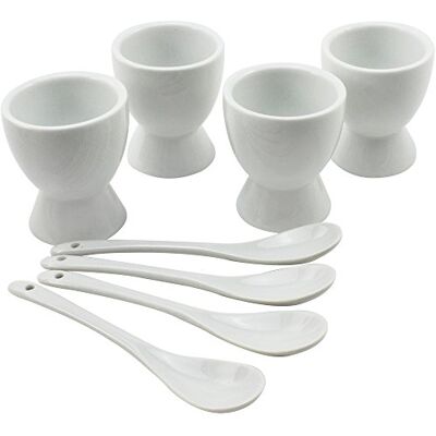 com-four ® Eierdopjes set van 8 porselein eierdopjes en lepel in wit keukenaccessoires (08 delen) com-four ® Eierdopjes set van 8 porselein eierdopjes en lepel in wit keukenaccessoires (08 delen)