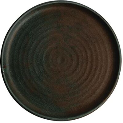 Olympia 6 stuks borden rond 26,5 cm donkergroen zeildoek platte borden set Olympia 6 stuks borden rond 26,5 cm donkergroen zeildoek platte borden set