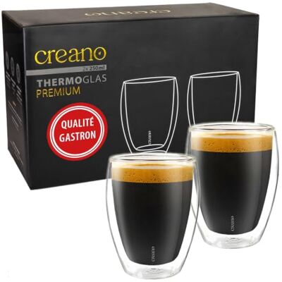 Creano Premium Dubbelwandige Glazen 250 ml Set van 2 Wereldwijd NIEUW Creano Premium Dubbelwandige Glazen 250 ml Set van 2 Wereldwijd NIEUW