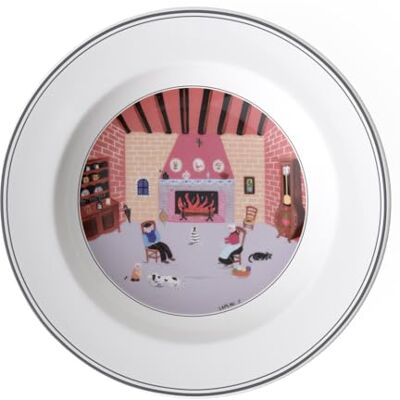 Villeroy & Boch Design Naif Soepbord 'Cheminée' (open haard), 21 cm, premium porselein, wit/meerkleurig Villeroy & Boch Design Naif Soepbord 'Cheminée' (open haard), 21 cm, premium porselein, wit/meerkleurig