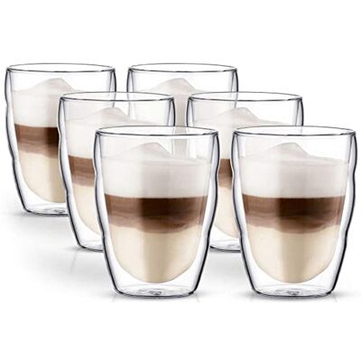 Bodum Pilatus Set van 6 dubbelwandige glazen van transparant glas, 35 cl Bodum Pilatus Set van 6 dubbelwandige glazen van transparant glas, 35 cl