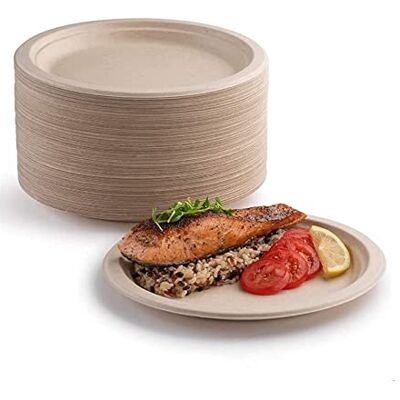 YIEN 50 STKS Super Stijve Papieren Platen 100% Biologisch afbreekbaar en Composteerbaar, Milieuvriendelijk Heavy-Duty Recyclebaar Diner Plaat, Perfect voor Picnics Barbecues (9 inch) YIEN 50 STKS Super Stijve Papieren Platen 100% Biologisch afbreekbaar en Composteerbaar, Milieuvriendelijk Heavy-Duty Recyclebaar Diner Plaat, Perfect voor Picnics Barbecues (9 inch)