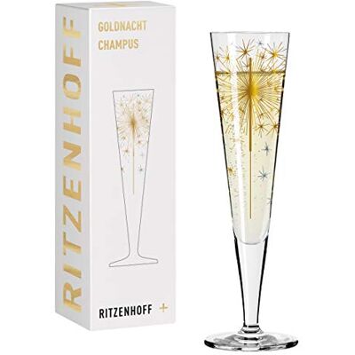 RITZENHOFF Champagneglazen 200 ml Made in Germany Ref. 1078268, Goldnacht serie, 1 champagnefluit 200 ml, kristal, vaatwasser RITZENHOFF Champagneglazen 200 ml Made in Germany Ref. 1078268, Goldnacht serie, 1 champagnefluit 200 ml, kristal, vaatwasser