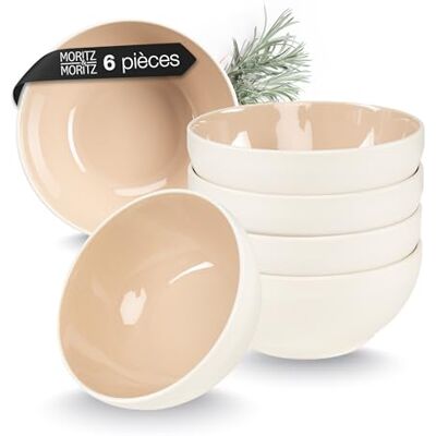 Moritz & Moritz CAVO Set van 6 elegante en robuuste mueslikommen van aardewerk voor muesli, soepen en salades, vaatwasmachinebestendig, magnetronbestendig, ideaal voor dagelijks gebruik Moritz & Moritz CAVO Set van 6 elegante en robuuste mueslikommen van aardewerk voor muesli, soepen en salades, vaatwasmachinebestendig, magnetronbestendig, ideaal voor dagelijks gebruik