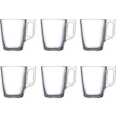 Luminarc Set van 6 magnetronbestendige glazen lunchkopjes koffiekopjes 25 cl, zwart Luminarc Set van 6 magnetronbestendige glazen lunchkopjes koffiekopjes 25 cl, zwart