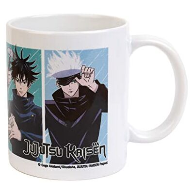 Grupo Erik Black Jujutsu Kaisen, Anime mok 350 ml officieel gelicentieerde keramische mok koffie- en theemok, cadeau-idee geek, verjaardag of Kerstmis Grupo Erik Black Jujutsu Kaisen, Anime mok 350 ml officieel gelicentieerde keramische mok koffie- en theemok, cadeau-idee geek, verjaardag of Kerstmis