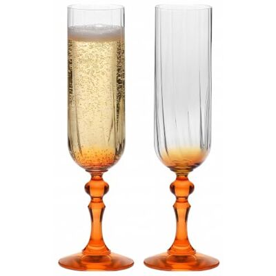 Krosno Champagneglazen, 2 stuks, 220 ml, oranje voet, Bubble Collection Celebration Moments, Prosecco-glazen, bruiswijn, cocktail, loodvrij kristal, vaatwasmachinebestendig, cadeau-idee Krosno Champagneglazen, 2 stuks, 220 ml, oranje voet, Bubble Collection Celebration Moments, Prosecco-glazen, bruiswijn, cocktail, loodvrij kristal, vaatwasmachinebestendig, cadeau-idee