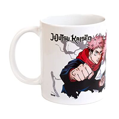 Grupo Erik Black Jujutsu Kaisen, Anime mok 350 ml officieel gelicentieerde keramische mok koffie- en theemok, cadeau-idee geek, verjaardag of Kerstmis Grupo Erik Black Jujutsu Kaisen, Anime mok 350 ml officieel gelicentieerde keramische mok koffie- en theemok, cadeau-idee geek, verjaardag of Kerstmis