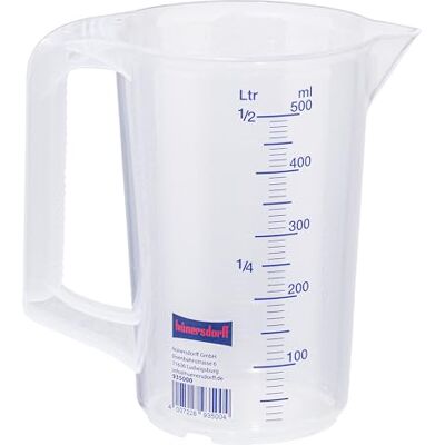hünersdorff GmbH Maatbeker van polypropyleen, transparant, 500 ml, 935500 hünersdorff GmbH Maatbeker van polypropyleen, transparant, 500 ml, 935500