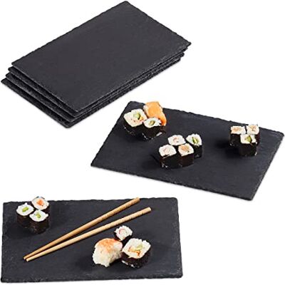 Relaxdays 10026310 borden, 30 x 20 cm, leisteen, 6 stuks Relaxdays 10026310 borden, 30 x 20 cm, leisteen, 6 stuks