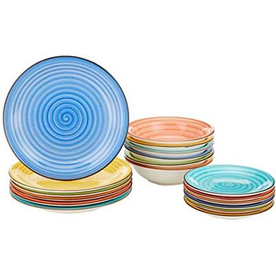 Tognana Art&Pepper Servies voor 6 personen, 18-delig, Stoneware handgedecoreerd, meerkleurig Tognana Art&Pepper Servies voor 6 personen, 18-delig, Stoneware handgedecoreerd, meerkleurig