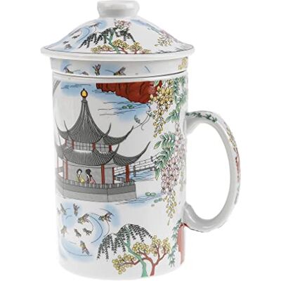 lachineuse Chinese theepot Contemplation du Lac Porselein theemok Met theezeef en deksel Chinees schilderij Traditioneel servies uit China cadeau-idee voor Aziatische thee lachineuse Chinese theepot Contemplation du Lac Porselein theemok Met theezeef en deksel Chinees schilderij Traditioneel servies uit China cadeau-idee voor Aziatische thee
