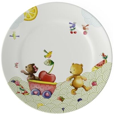 Villeroy & Boch Hungry As A Bear dinerbord voor kinderen, 21,5 cm, vaatwasmachinebestendig, kinderservies, borden van hoogwaardig porselein, wit/meerkleurig Villeroy & Boch Hungry As A Bear dinerbord voor kinderen, 21,5 cm, vaatwasmachinebestendig, kinderservies, borden van hoogwaardig porselein, wit/meerkleurig