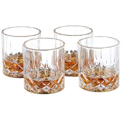 Relaxdays 10023418 Whisky, 4 stuks, sterke drank, edele kristallook, schnapglazen, 200 ml, transparant Relaxdays 10023418 Whisky, 4 stuks, sterke drank, edele kristallook, schnapglazen, 200 ml, transparant