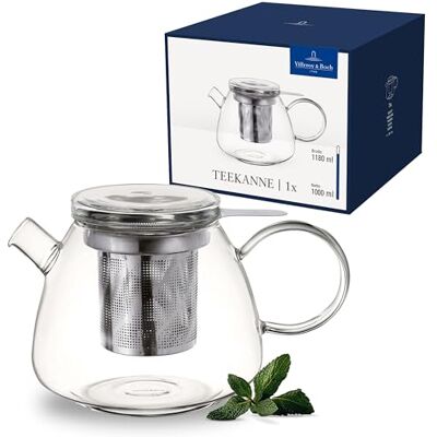 Villeroy & Boch Artesano Hot&Cold Beverages theepot, transparant, vaatwasser-/magnetronbestendig, koffiezetapparaat voor warme en koude dranken, inhoud 1 liter, borosilicaatglas Villeroy & Boch Artesano Hot&Cold Beverages theepot, transparant, vaatwasser-/magnetronbestendig, koffiezetapparaat voor warme en koude dranken, inhoud 1 liter, borosilicaatglas