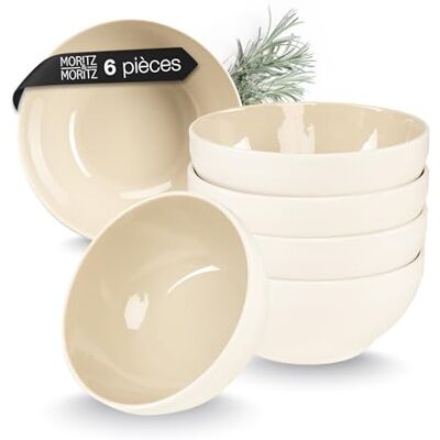 Moritz & Moritz Cavo Set van 6 elegante en robuuste mueslikommen van aardewerk, voor muesli, soepen en salades, vaatwasmachinebestendig, magnetronbestendig, ideaal voor dagelijks gebruik Moritz & Moritz Cavo Set van 6 elegante en robuuste mueslikommen van aardewerk, voor muesli, soepen en salades, vaatwasmachinebestendig, magnetronbestendig, ideaal voor dagelijks gebruik