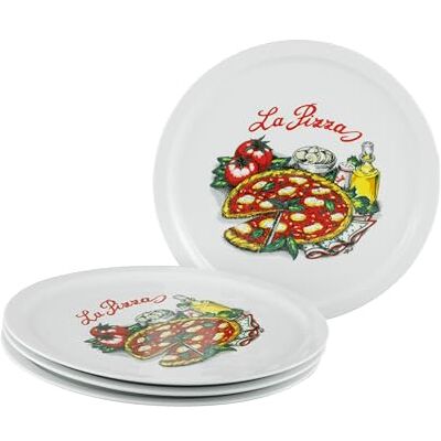 Creatable , 24440 Milano La Pizza Tafelservies 4-delig voor 4 personen, pizzabord van porselein, vaatwasser- en magnetronbestendig, kwaliteitsproductie Creatable , 24440 Milano La Pizza Tafelservies 4-delig voor 4 personen, pizzabord van porselein, vaatwasser- en magnetronbestendig, kwaliteitsproductie