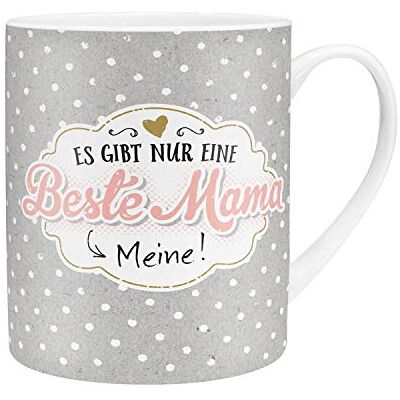 H:)PPY life 45762 XL mok, voor de beste moeder, porselein, 60 cl, met geschenkverpakking, grijs H:)PPY life 45762 XL mok, voor de beste moeder, porselein, 60 cl, met geschenkverpakking, grijs