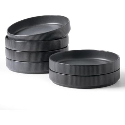 Richmount Star set van 6 diepe pastaborden 21 cm, mat zwart Richmount Star set van 6 diepe pastaborden 21 cm, mat zwart