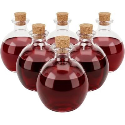 Relaxdays Bouteilles verre 6 pcs, 260 ml, bouchons liège, pour huile, vinaigre, épices, déco DIY, liqueurs transparentes Relaxdays Bouteilles verre 6 pcs, 260 ml, bouchons liège, pour huile, vinaigre, épices, déco DIY, liqueurs transparentes