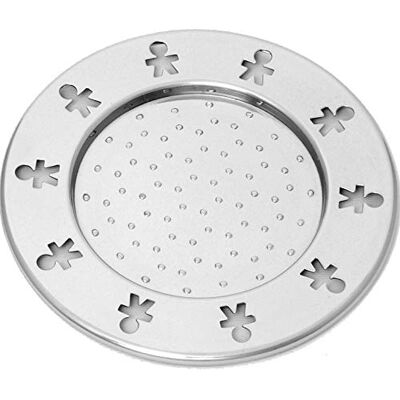 Alessi A di Mini Girotondo Antizuignap onderzetters roestvrij staal 18/10 4-delige set Alessi A di Mini Girotondo Antizuignap onderzetters roestvrij staal 18/10 4-delige set