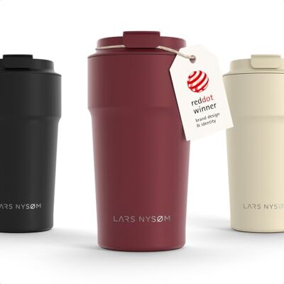 LARS NYSØM Thermo Coffee Mug-to-go 500 ml 0,5 liter reisbeker met isolatie siliconen basis waterdichte roestvrijstalen thermische mok voor koffie of thee (Berry Red poeder, 500 ml) LARS NYSØM Thermo Coffee Mug-to-go 500 ml 0,5 liter reisbeker met isolatie siliconen basis waterdichte roestvrijstalen thermische mok voor koffie of thee (Berry Red poeder, 500 ml)