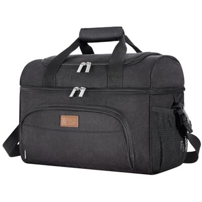 Lifewit Geïsoleerde Lunchtas, 23L Isolatietas, Oxford Koeltas, Waterdichte Lekvrije Thermische Lunchtas voor Strand/Picknick/Reizen(Zwart) Lifewit Geïsoleerde Lunchtas, 23L Isolatietas, Oxford Koeltas, Waterdichte Lekvrije Thermische Lunchtas voor Strand/Picknick/Reizen(Zwart)