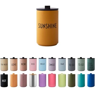 Design Letters zonneschijn geïsoleerde tumbler Mosterdkleur BPA-vrij 350ml Koffie mo to go Roestvrijstalen reisbeker Deksel met eenvoudig openen en sluiten-systeem Scandinavisch design Design Letters zonneschijn geïsoleerde tumbler Mosterdkleur BPA-vrij 350ml Koffie mo to go Roestvrijstalen reisbeker Deksel met eenvoudig openen en sluiten-systeem Scandinavisch design