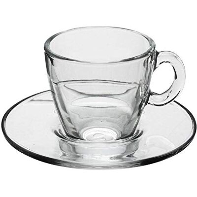 Pasabahce Aqua Koffiekopjesset met borden, glas, transparant, 6-delig Pasabahce Aqua Koffiekopjesset met borden, glas, transparant, 6-delig