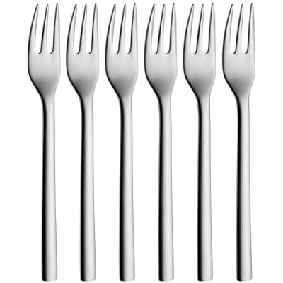 WMF Nuova 6 stuks taartvorken van Cromargan roestvrij staal, hoogglans gepolijst, vaatwasmachinebestendig WMF Nuova 6 stuks taartvorken van Cromargan roestvrij staal, hoogglans gepolijst, vaatwasmachinebestendig