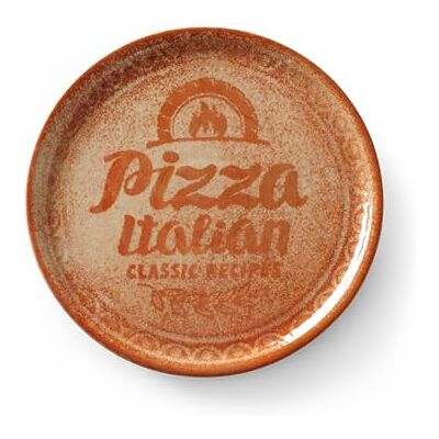 HENDI Pizzabord van porselein, motief: pizzatekst en illustratie, vaatwasser- en magnetronbestendig, diameter 310 mm, rood HENDI Pizzabord van porselein, motief: pizzatekst en illustratie, vaatwasser- en magnetronbestendig, diameter 310 mm, rood