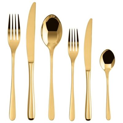 Sambonet Bestekset voor 6 personen, 36-delig, roestvrij staal, PVD-afwerking, vaatwasmachinebestendig, goud Sambonet Bestekset voor 6 personen, 36-delig, roestvrij staal, PVD-afwerking, vaatwasmachinebestendig, goud