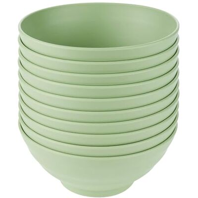 GRÄWE Linea Set van 10 kunststof kommen Ø 16 cm, lichtgroen, onbreekbaar, vaatwasmachinebestendig tot 50 °C, magnetronbestendig, camping, picknick, outdoor GRÄWE Linea Set van 10 kunststof kommen Ø 16 cm, lichtgroen, onbreekbaar, vaatwasmachinebestendig tot 50 °C, magnetronbestendig, camping, picknick, outdoor