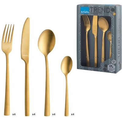 Amefa Retail Vintage Manille 16-dlg Goud Mat Amefa Retail Vintage Manille 16-dlg Goud Mat