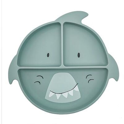 Trixie Siliconen bord met zuignap en vakken voor baby's en kinderen Mr. Shark Trixie Siliconen bord met zuignap en vakken voor baby's en kinderen Mr. Shark
