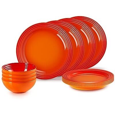 Le Creuset 12-delig tafelservies keramiek, vulkanisch, 79351000907081 Le Creuset 12-delig tafelservies keramiek, vulkanisch, 79351000907081