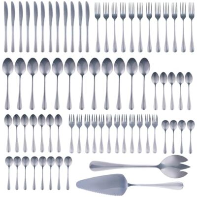 alpina Bestekset 75-delig voor 12 personen – bestek van roestvrij staal – messen, vorken, lepels, theelepels, koffie, vorken, cakeservies, salade, schep, cake alpina Bestekset 75-delig voor 12 personen – bestek van roestvrij staal – messen, vorken, lepels, theelepels, koffie, vorken, cakeservies, salade, schep, cake