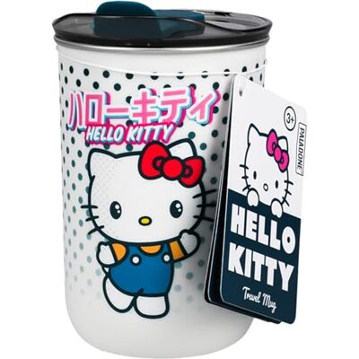 Paladone Hello Kitty Reismok: officieel gelicentieerde Sanrio koffiemok met deksel, geïsoleerd voor warme of koude dranken, 350 ml Paladone Hello Kitty Reismok: officieel gelicentieerde Sanrio koffiemok met deksel, geïsoleerd voor warme of koude dranken, 350 ml