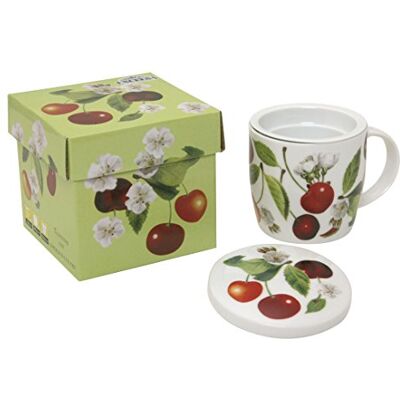 Excelsa Fruit & Relax Theepot met filter en deksel, porselein, more/kersen/zwarte bes, 10 centimeter cm Excelsa Fruit & Relax Theepot met filter en deksel, porselein, more/kersen/zwarte bes, 10 centimeter cm