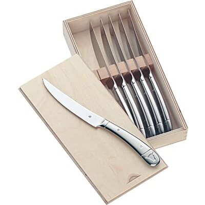 WMF 1289616046, 6-Delige Steakmessen, Cromargan Gepolijst Roestvrij Staal, Gekarteld, Vaatwasserbestendig, Edition M, 24.7 x 11.8 x 4 cm WMF 1289616046, 6-Delige Steakmessen, Cromargan Gepolijst Roestvrij Staal, Gekarteld, Vaatwasserbestendig, Edition M, 24.7 x 11.8 x 4 cm