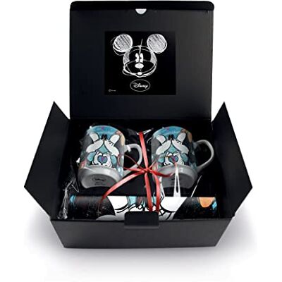 Disney Egan Set van 2 stapelbare Mickey mokken met 2 placemats Disney Egan Set van 2 stapelbare Mickey mokken met 2 placemats