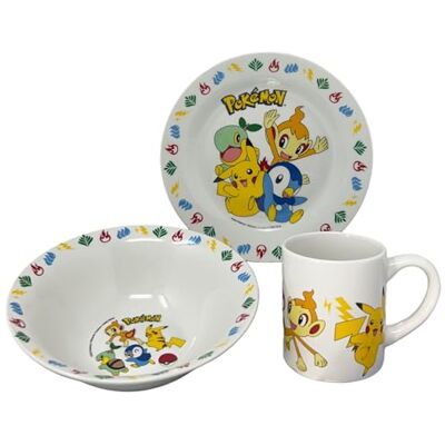 CARTOON 3-delige keramische Pikachu Pokémon mok platte schaal kinderservies servies set in verpakking CARTOON 3-delige keramische Pikachu Pokémon mok platte schaal kinderservies servies set in verpakking