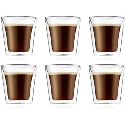 Bodum 10108-10-12 Canteen Set van 6 dubbelwandige glazen 10 cl Bodum 10108-10-12 Canteen Set van 6 dubbelwandige glazen 10 cl