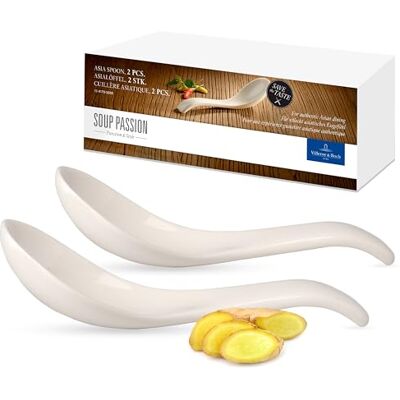 Villeroy & Boch Asia Set van 2 soeplepels van hoogwaardig porselein, vaatwasser- en magnetronbestendig, 14 cm, wit Villeroy & Boch Asia Set van 2 soeplepels van hoogwaardig porselein, vaatwasser- en magnetronbestendig, 14 cm, wit