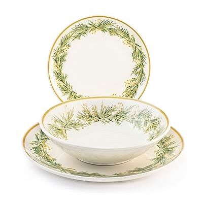 H&H Royal Tafelservies, 18 borden, Stoneware, Kerstmis, feestjes H&H Royal Tafelservies, 18 borden, Stoneware, Kerstmis, feestjes