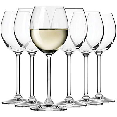 Krosno Wijnglazen, wit, 6 stuks, 280 ml, collectie Venezia Krosno Wijnglazen, wit, 6 stuks, 280 ml, collectie Venezia