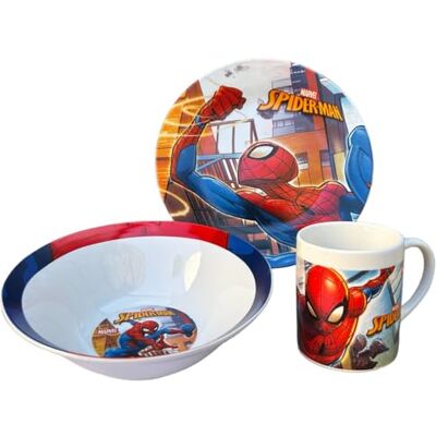 CARTOON 3-delige set keramische spin marvel mok platte schaal kinderservies in verpakking CARTOON 3-delige set keramische spin marvel mok platte schaal kinderservies in verpakking