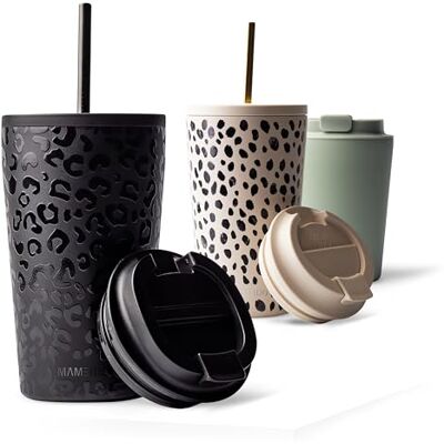 MAMEIDO Geïsoleerde mok met rietje, 470 ml (Fatale vrouw) 4 uur warm/12 uur koud, waterdicht en BPA-vrij, rietje en klapdeksel, thermosbeker voor koffie compatibel met bekerhouder MAMEIDO Geïsoleerde mok met rietje, 470 ml (Fatale vrouw) 4 uur warm/12 uur koud, waterdicht en BPA-vrij, rietje en klapdeksel, thermosbeker voor koffie compatibel met bekerhouder